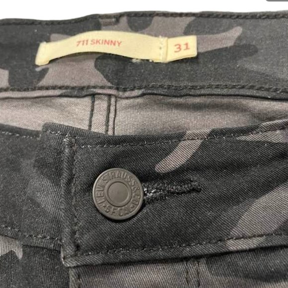 Levi Strauss 711 Original Riveted Grey Camo Jeans - Women - size W31 Petite - Picture 8 of 14